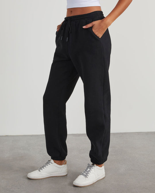 Black % Ready Or Not Pocketed Jogger Pants-6