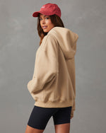 Taupe % Ready Or Not Hooded Sweatshirt-5