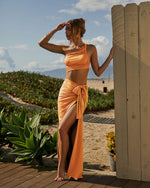 Tangerine % Bahamas One Shoulder Crop Top-1