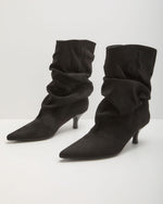 Kiarah Scrunch Faux Suede Booties