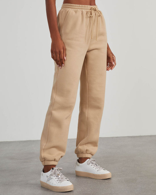 Taupe % Ready Or Not Pocketed Jogger Pants-6