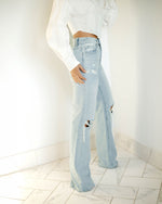 Brett High Rise Distressed 90S Flare Denim