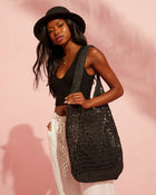 Black % Los Angeles Knitted Tote Bag-1