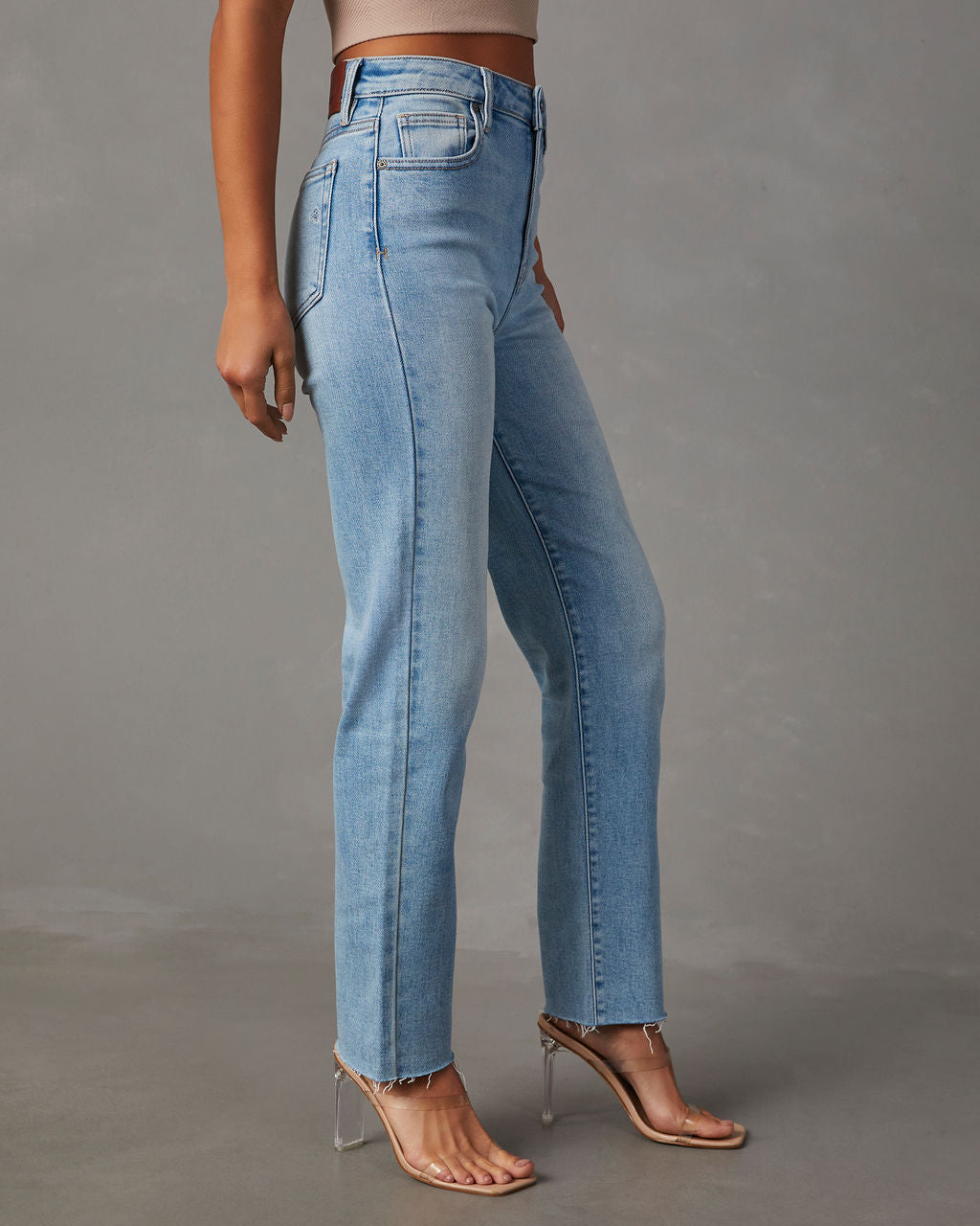 Teagan Stretch High Rise Straight Jeans VICI