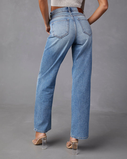 Medium Wash %  Brandis High Rise Straight Leg Jeans 2