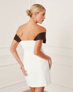 Black/White % All Things Classy Bow Mini Dress-2