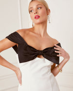 Black/White % All Things Classy Bow Mini Dress-3