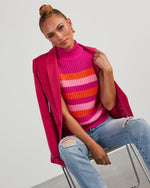 Berry % Leia Striped Sleeveless Sweater-2