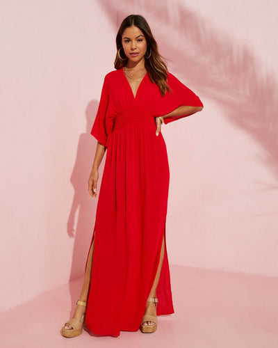 Kimona Smocked Kimono Maxi Dress – VICI