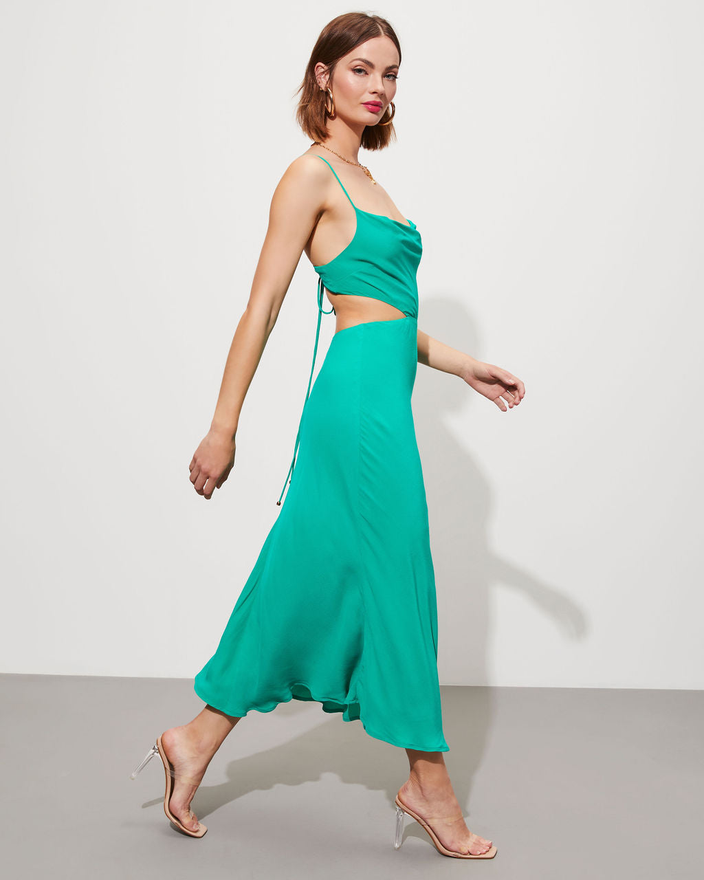Seraphine Cowl Neck Cutout Midi Dress – VICI
