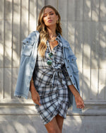 Plaid % Archie Cotton Ruched Plaid Shirt Dress-3