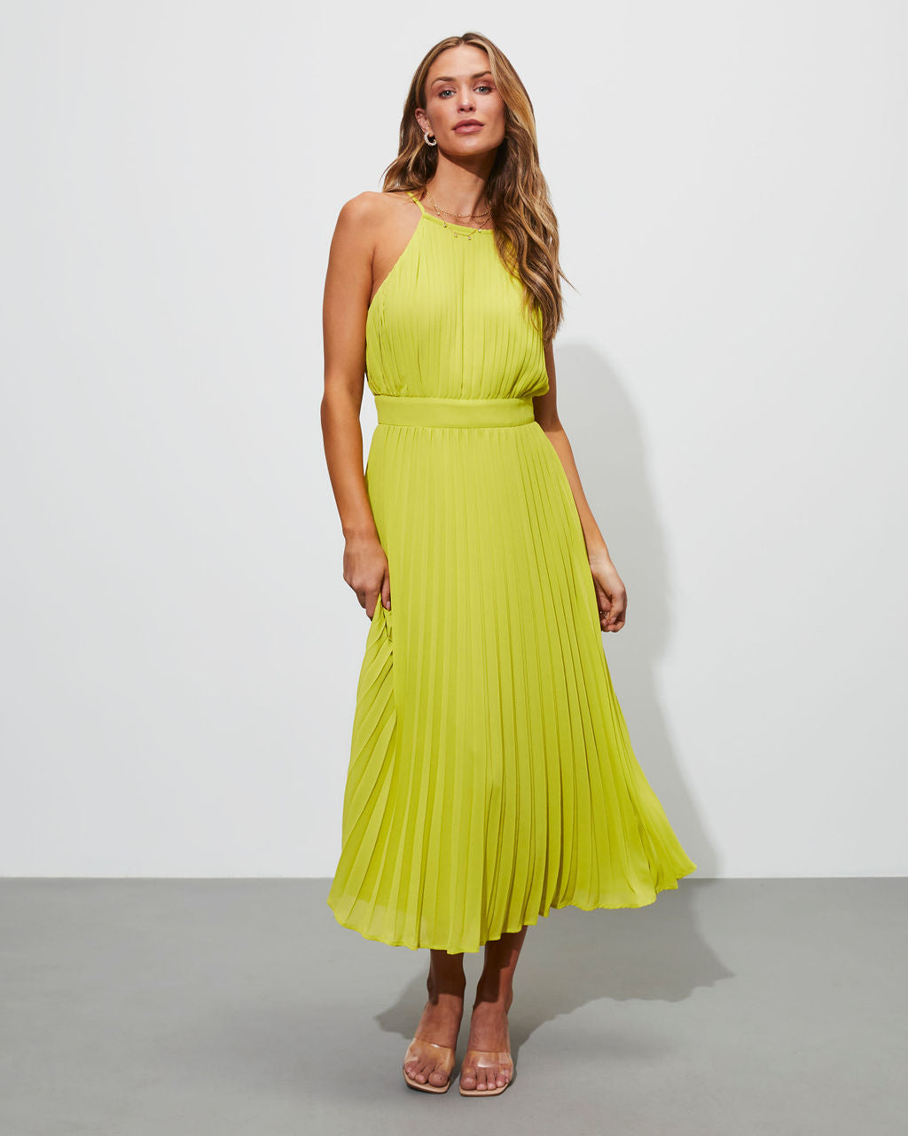 Liamara Pleated Halter Midi Dress VICI Liamara Pleated Halter Midi Dress VICI