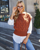 Chestnut % Sivan Cable Knit Sweater Vest-1