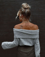 Heather Grey %  Dreamworld Off The Shoulder Pullover Sweater 6