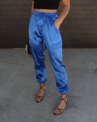 Cobalt % Athena Satin Cargo Pants-1