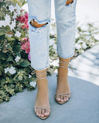 Nude % Bella Faux Leather Strappy Kitten Heel-9