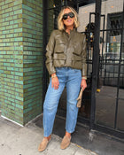 Hustler Vice Vegan Leather Bomber Jacket
