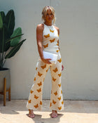 Butterfly Print % Carefree Knit Pants Butterfly Print-1