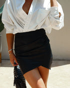 Black % Rock + Roll Faux Leather Skirt-1