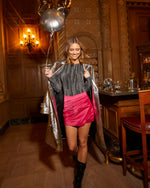 Berry % Libby Satin Pleated Front Skort-7