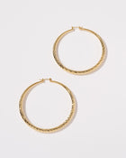 Gold % Juliana Faceted Hoops-1