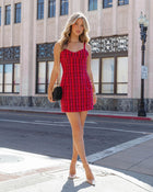 Multi % Just Like Me Tweed Plaid Mini Dress-1-1
