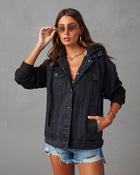 Black % Gerardi Hooded Denim Jacket-1