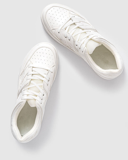 White % Karis Lace Up Sneakers-4