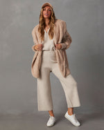 Taupe % The Coziest Yet Pocketed Cardigan-6