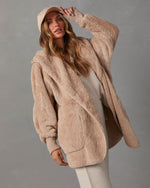 Taupe % The Coziest Yet Pocketed Cardigan-5