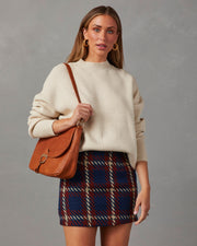 Linden Plaid Knitted Mini Skirt view 6