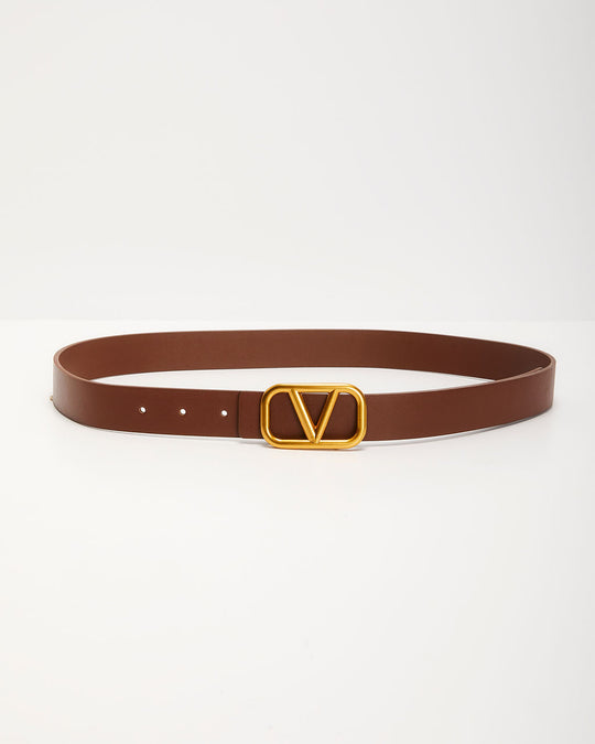 Brown % Logo Belt-5