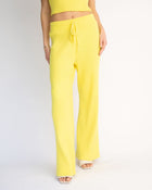 Yellow % Laid Back Luxe Ribbed Drawstring Pants-1