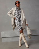 Plaid % Archie Cotton Ruched Plaid Shirt Dress-1