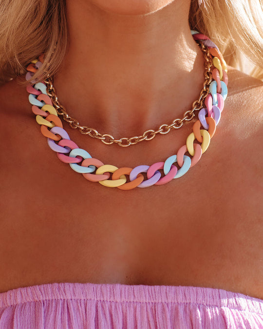 Multi % Like Candy Layered Chain Necklace-1