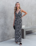 Black/White % Lilo Floral Maxi Dress-1