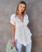 Cream % Love Always Lace Top-1