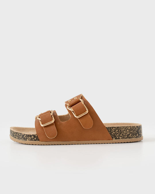 Camel % Luka Faux Leather Sandal-3