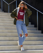 Red % Game Day Cropped Graphic Tee-6