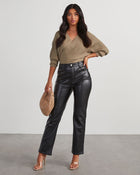 Olive % Let It Glow Drape Sweater Bodysuit-1