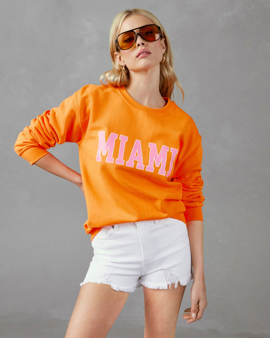 Orange % Miami Cotton Blend Sweatshirt-1