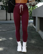 Motion Theory Contrast Stripe Drawstring Leggings