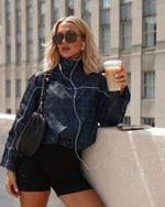Active Form Plaid Track Jacket