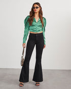 Green % Stelio Satin Top-1