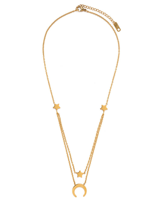 Gold % Over The Moon Layered Necklace-1