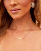 Simple Bar 18k Gold Plated Rhinestone Necklace