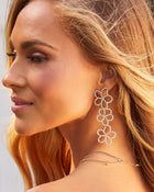 Flower Drop 18k Gold Plated Earrings