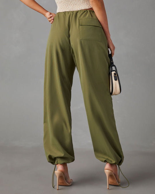 Olive % Cabotte Pocketed Parachute Pants-2