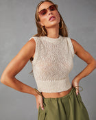 Cream % Gianni Sleeveless Sweater Knit Tank-1