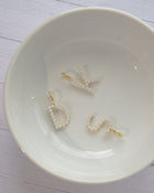 Pearl Letter 14k Plated Charm